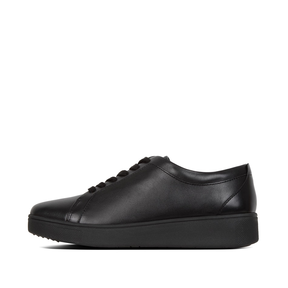 Fitflop RALLY Leather Sneakers Women All Black