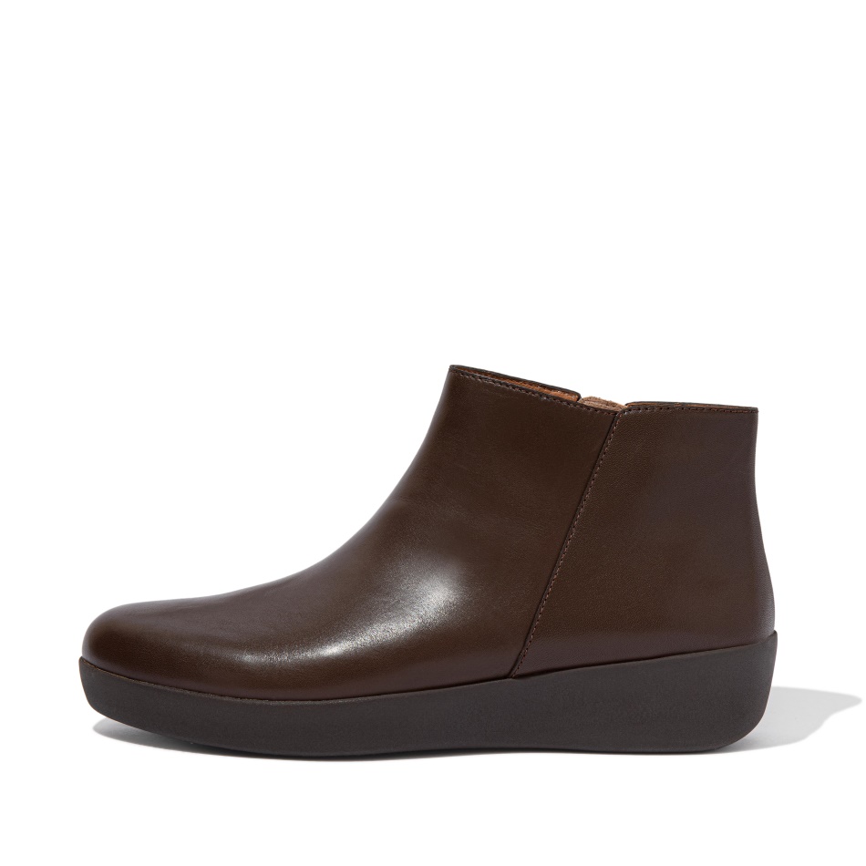 Fitflop SUMI Leather Ankle Boots Brown Mix