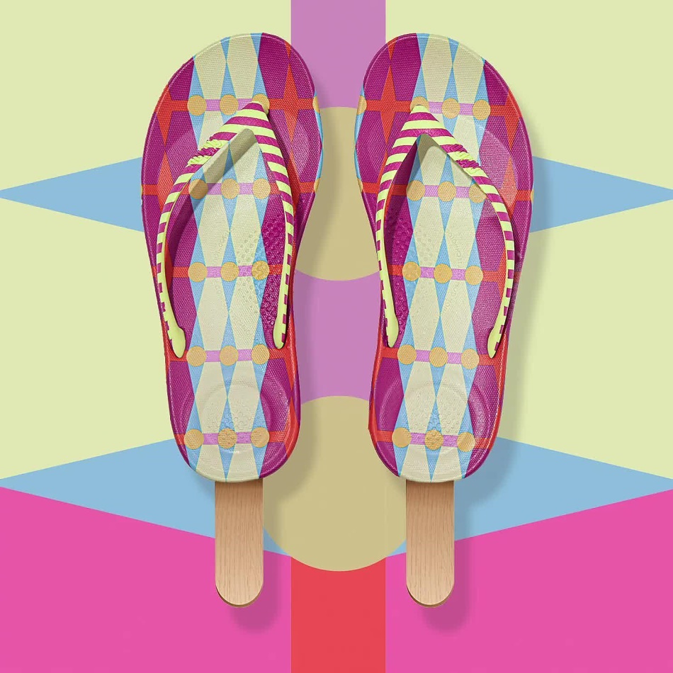 Fitflop iQUSHION X YINKA ILORI Flip-Flops Yellow-Orange